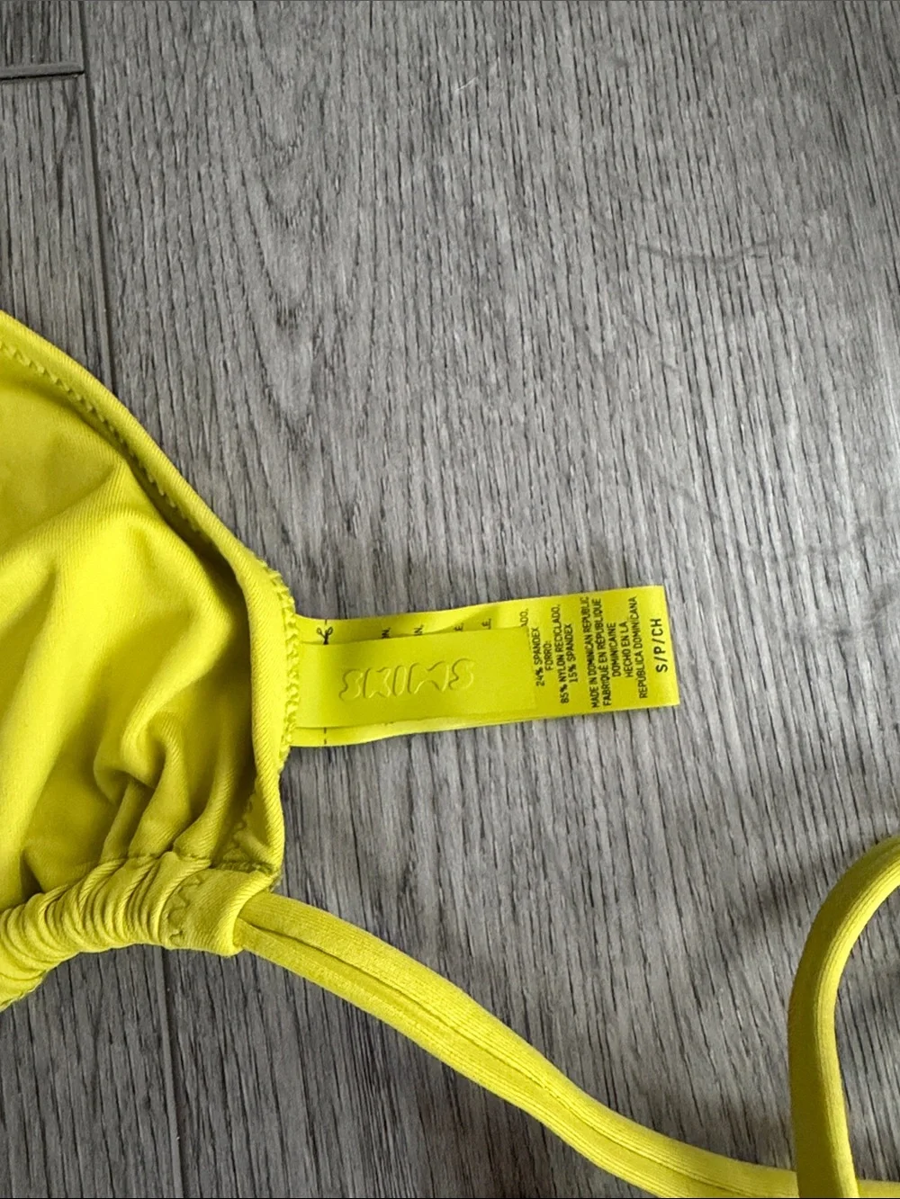 SKIMS Neon Yellow Green Triangle String Bikini